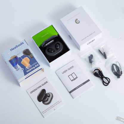 1x HeaSouls CIC Hearing Aids + LED Ear Cleaner